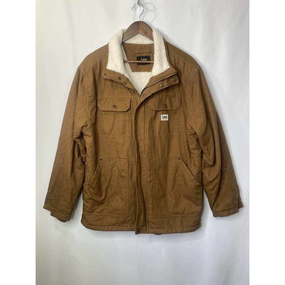 Lee Jeans Men's Barn Coat Size Medium Warm Sherpa Lined Country Chore Jacket